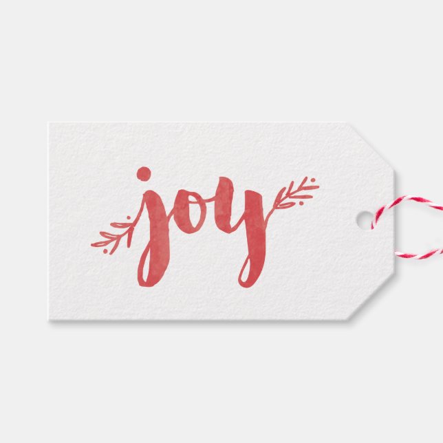 Red Sprigs of Joy Weihnachtsgeschenk Tag Geschenkanhänger (Vorderseite (Horizontal))