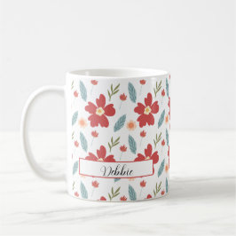 Red Spring Floral Personalisiert Coffee Tasse