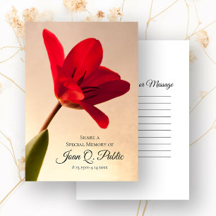 Red Spring Tulip Blume gemeinsam Gedächtnisbeerdig Mitteilungskarte