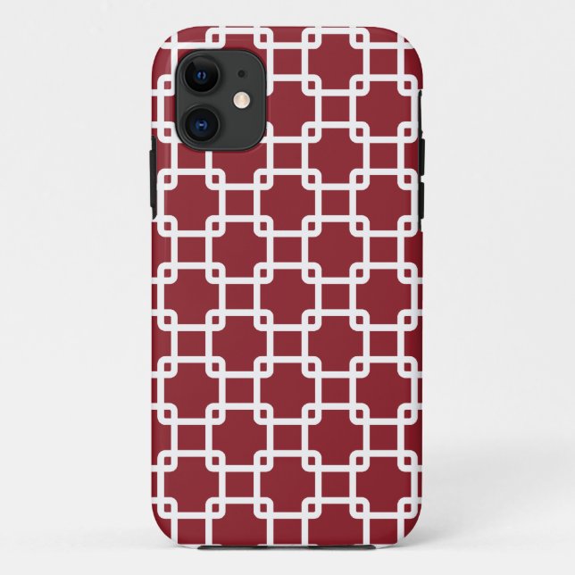 Red Square Link Pattern iPhone 5 Fall Case-Mate iPhone Hülle (Rückseite)