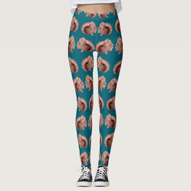 Red Squirrel Frenzy Leggings (Vorderseite)