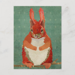 Red Squirrel Retro Postcard Postkarte