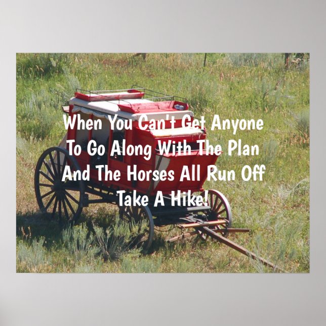 Red Stagecoach Funny Poster (Vorne)