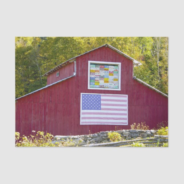 Red Stall mit American Flag Staat License Teller Seidenpapier (Vorderseite)