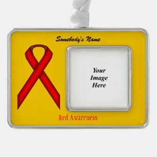 Red Standard Ribbon Tmpl (H-O) von Kenneth Yoncich Rahmen-Ornament Silber
