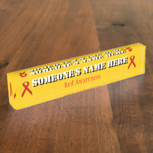 Red Standard Ribbon von Kenneth Yoncich Namensplakette