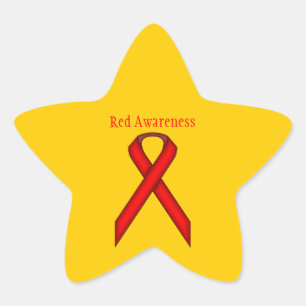 Red Standard Ribbon von Kenneth Yoncich Stern-Aufkleber