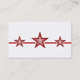 Red Star 3 étoiles carte de visite blanc