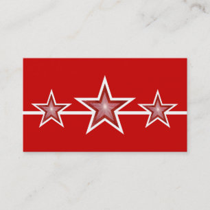 Red Star 3 étoiles carte de visite rouge