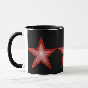 Red Star 3 Sterne Ringer Tasse schwarz