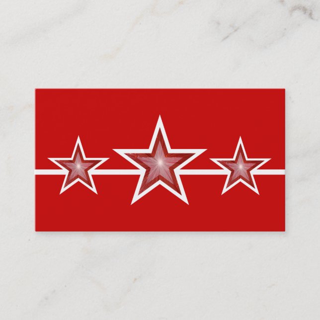 Red Star 3 Sterne Visitenkarte (Vorderseite)