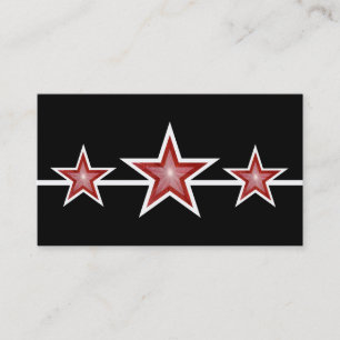 Red Star 3 Sterne Visitenkarte schwarz