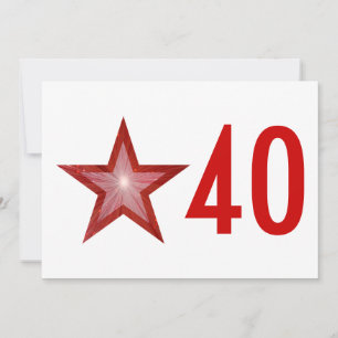 Red Star '40' Jubiläum Einladung weiß