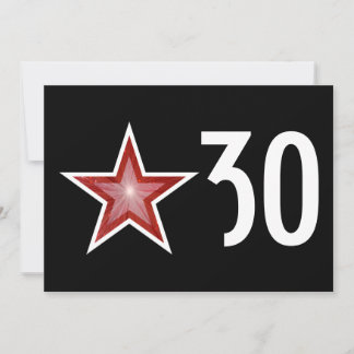 Red Star 'Age' Geburtstagseinladung schwarz Einladung