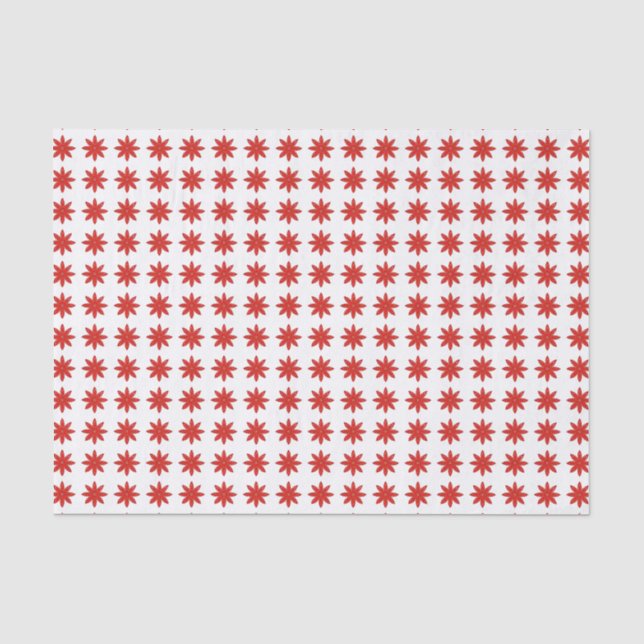 Red Star Blume auf weißem Muster Seidenpapier (Vorderseite)