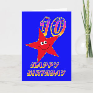Red Star Bonne 10e carte d'anniversaire