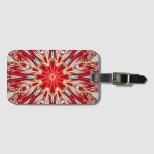 Red Star Burst Effect Mandala Gepäckanhänger