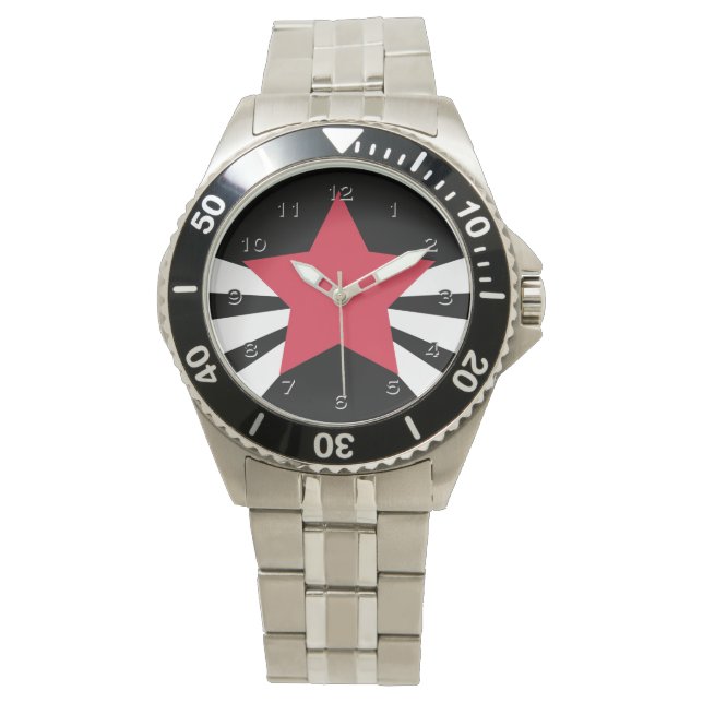 Red Star Burst Watch Armbanduhr (Vorderseite)