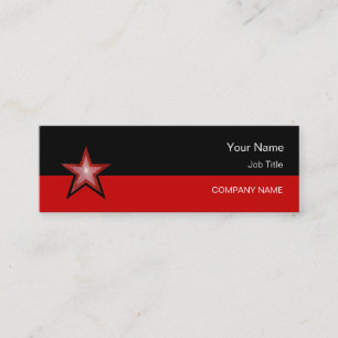 Red Star carte de visite rouge noir maigre