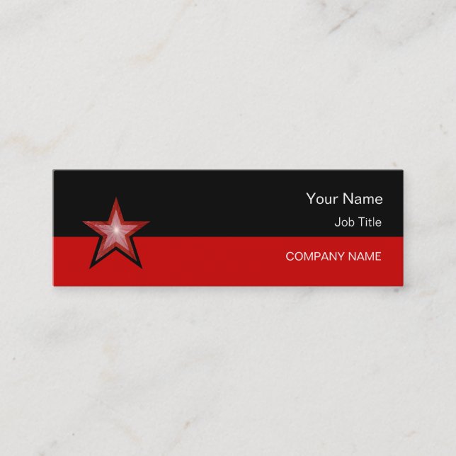Red Star carte de visite rouge noir maigre (Devant)