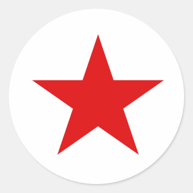 Red Star Communist Runder Aufkleber (Vorderseite)
