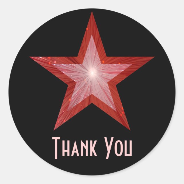 Red Star "Danke", runder Aufkleber schwarz (Vorderseite)