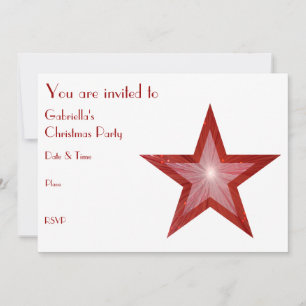 Red Star Einladung Fronttext weiß