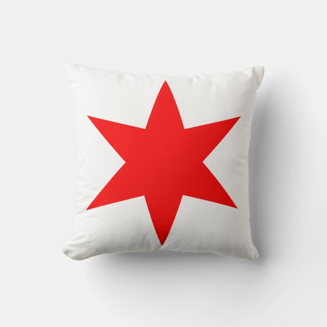 Red Star-Flagge von Chicago mit 6 Punkten Kissen (Vorderseite)