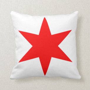 Red Star-Flagge von Chicago mit 6 Punkten Kissen