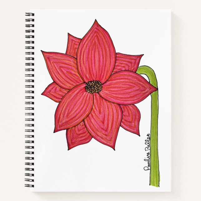 Red Star Flower Notizbuch (Vorderseite)