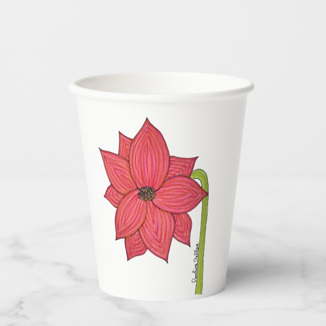 Red Star Flower Pappbecher (Vorderseite)