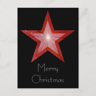 Red Star "Frohe Weihnachten" Postkarte schwarz