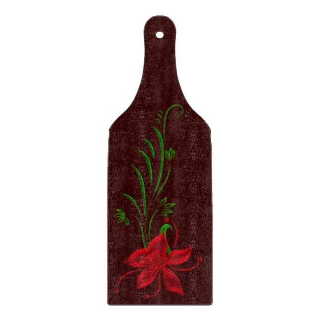 Red Star Gazer Lily Cutting Board Schneidebrett (Vorderseite)