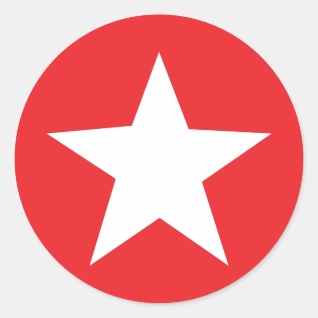 Red Star Icon Runder Aufkleber (Vorderseite)