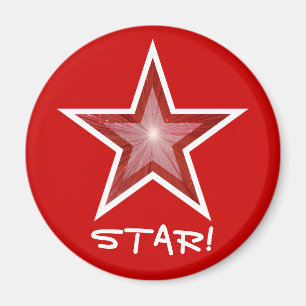 Red Star Kühlschrank 'STAR' Magnet rund rot!