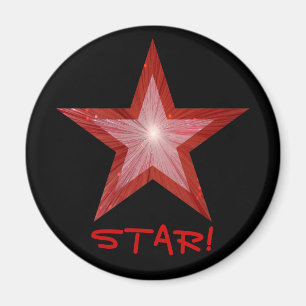 Red Star Kühlschrank 'STAR' Magnet rund schwarz