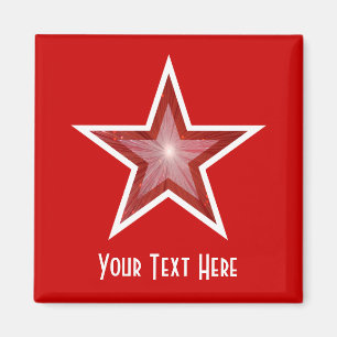 Red Star Kühlschrank 'Your Text' Magnetfeld rot Magnet