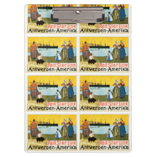 Red Star Line ~ Antwerpen-Amerika Klemmbrett
