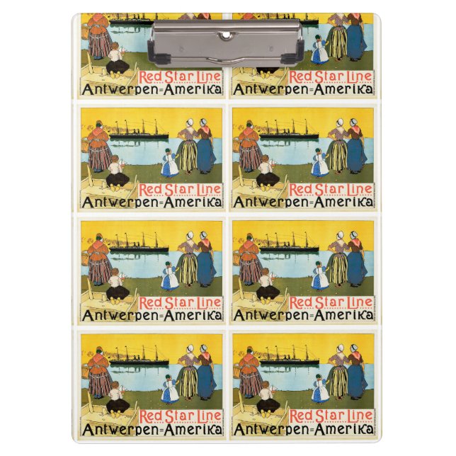 Red Star Line ~ Antwerpen-Amerika Klemmbrett (Vorderseite)