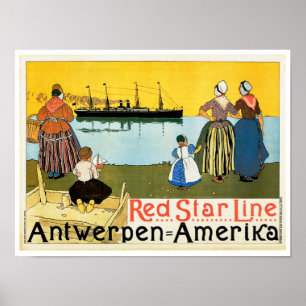 Red Star Line ~ Antwerpen-Amerika Poster