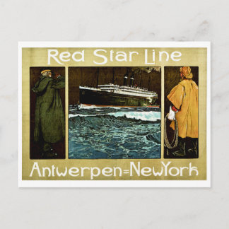 Red Star Line Antwerpen nach New York Postkarte