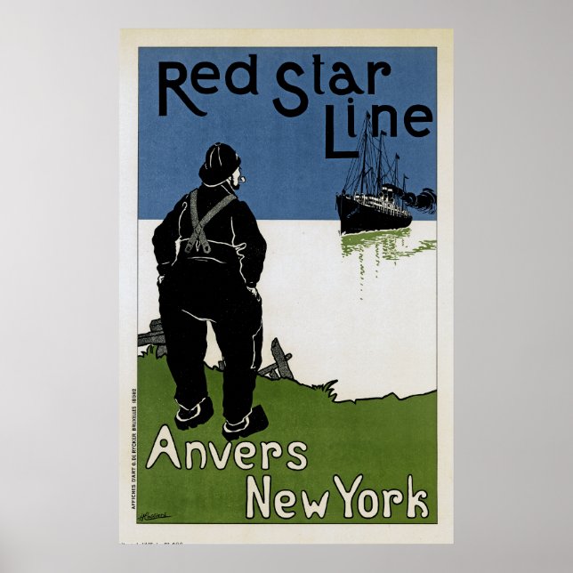 Red Star Line ~ Anvers-New York Poster (Vorne)