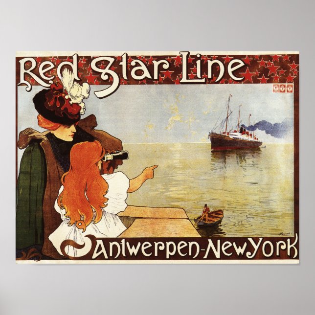 Red Star Line Cruises New York Promo Poster (Vorne)