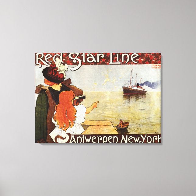 Red Star Line Cruises New York Promo Poster Leinwanddruck (Vorderseite)