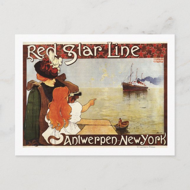 Red Star Line Cruises New York Promo Poster Postkarte (Vorderseite)