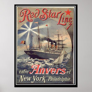 Red Star Line Poster