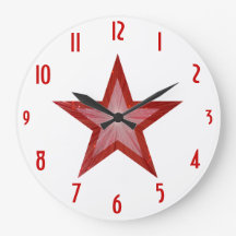 Red Star 'numbers' clock round white