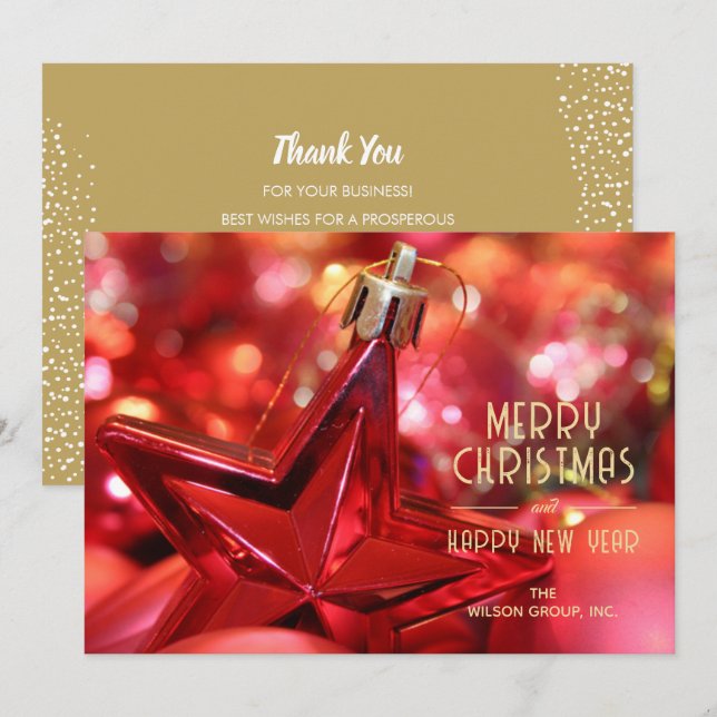 Red Star Ornament Business Vielen Dank Weihnachten (Vorne/Hinten)