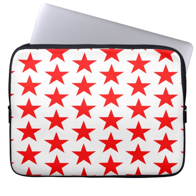 Red Star Pattern Laptopschutzhülle (Vorderseite)