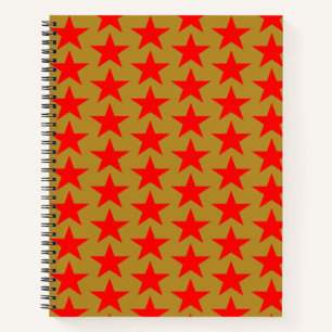 Red Star Pattern Notizbuch